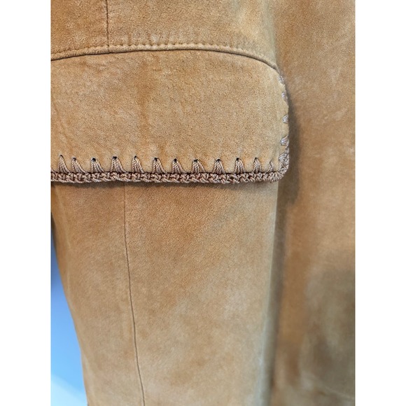 GOLD LEATHER Vintage Terry Lewis Classic Luxuries - Decorative Stitching - SZ L - Picture 4 of 7